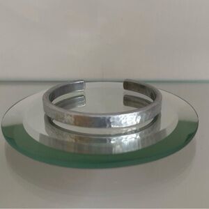 Silver Hammered Cuff Bracelet